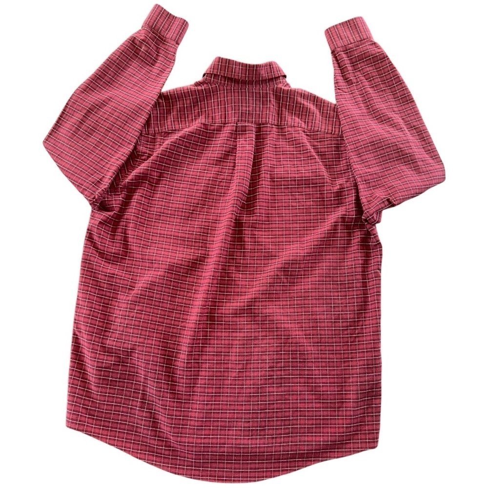 Eddie Bauer men’s red long sleeve plaid button down shirt size L - Picture 6 of 9